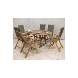 Turnbury Table with 6 x Henley Textylene Recliner Armchairs - thumbnail 3