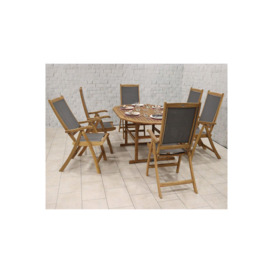 Turnbury Table with 6 x Henley Textylene Recliner Armchairs - thumbnail 2