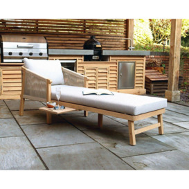 Roma Rope Sun Lounger with side table - thumbnail 1