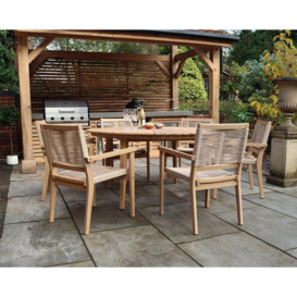 ROMA 150cm 6 Seat Set with Rope Stacking Chairs - thumbnail 2
