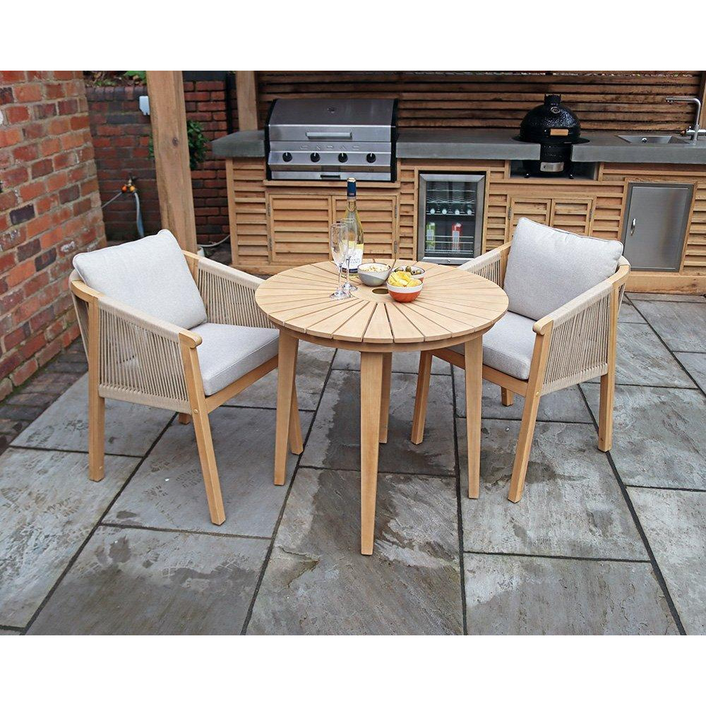 ROMA Bistro Set with Rope Lounge Dining Chairs - image 1