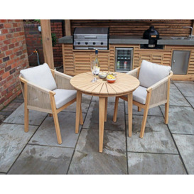 ROMA Bistro Set with Rope Lounge Dining Chairs - thumbnail 1