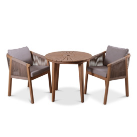 ROMA Bistro Set with Rope Lounge Dining Chairs - thumbnail 3