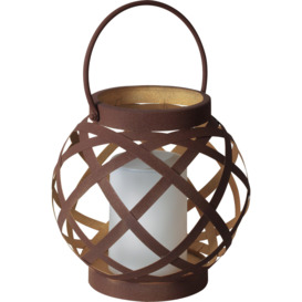 Solar Mtl Rattan Table Lantern