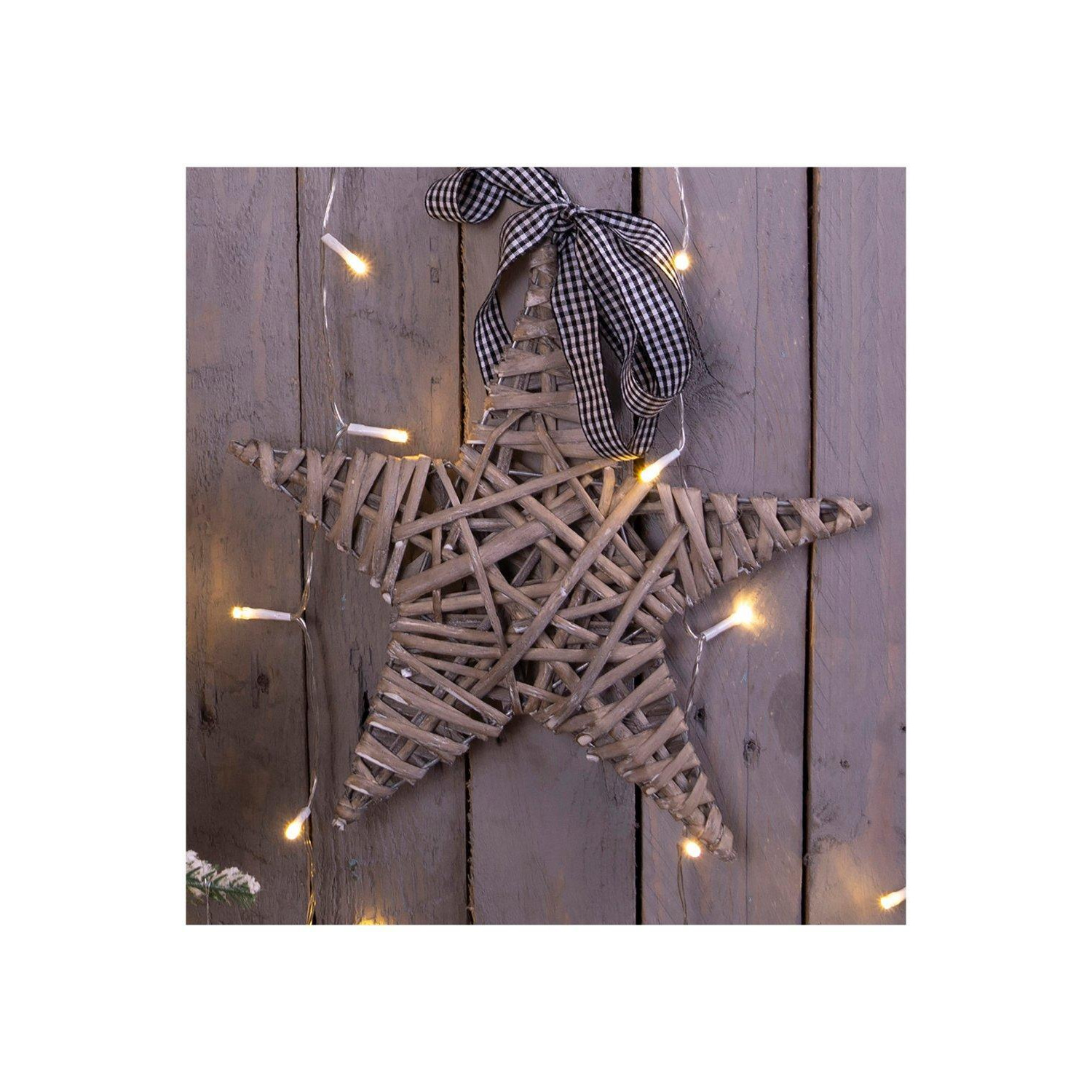 Natural Wicker Christmas Star - image 1
