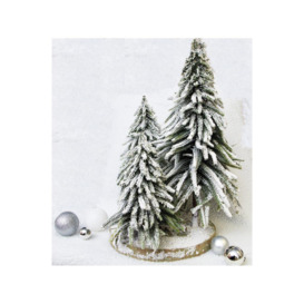 Decorative Snow Topped Mini Christmas Tree Display on Plinth - thumbnail 3