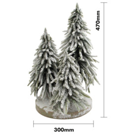 Decorative Snow Topped Mini Christmas Tree Display on Plinth - thumbnail 2