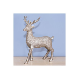 Glitter Festive Christmas Reindeer Ornament Decoration