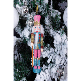 Home Indoor Pink Nutcracker Christmas Tree Bauble Decoration - thumbnail 1
