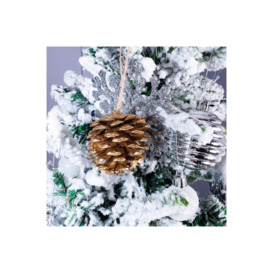 Home Festive Christmas Hanging Pine Cone Bauble Decoration - Pack of 6