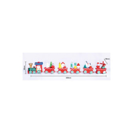 Wooden Christmas Train Set Decoration in Red - thumbnail 2
