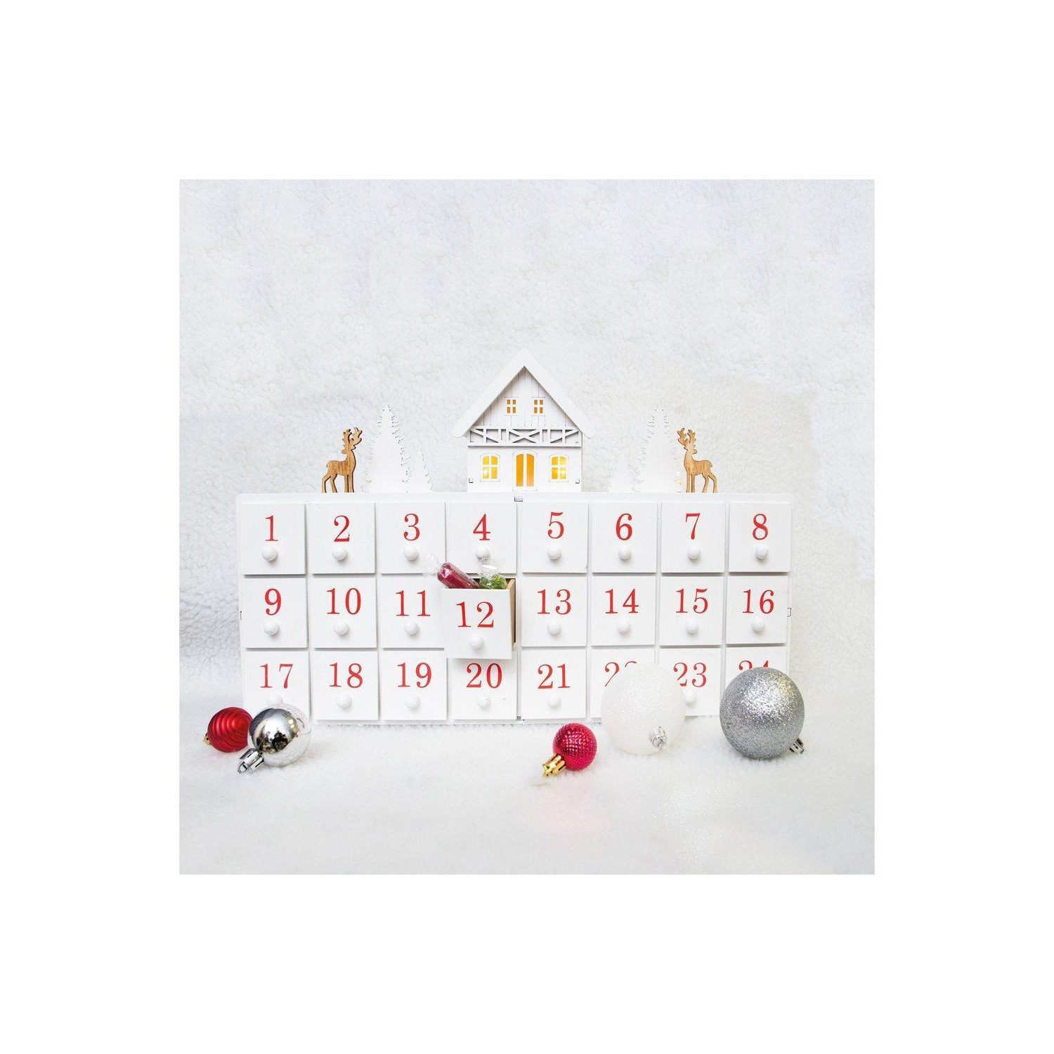 Netagon Battery Powered Wooden Christmas Countdown Advent Calendar - image 1
