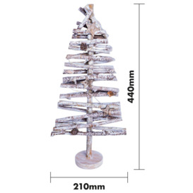 Battery Powered Birch Wood Christmas Tree Light Effect - thumbnail 2