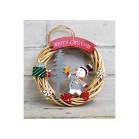 Battery Powered Wicker Christmas Wreath - thumbnail 3