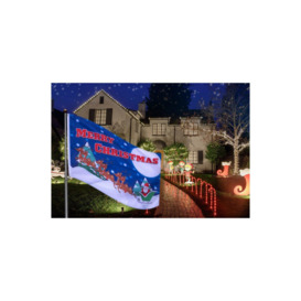 Merry Christmas Festive Outdoor Flag with 2 Metal Gromments - Blue (Pole not included)