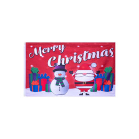 Merry Christmas Festive Outdoor Flag with 2 Metal Gromments -Red (Pole not included) - thumbnail 2