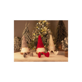 Netagon Home Christmas Long Legged Christmas Gonk Decoration- Grey - thumbnail 3