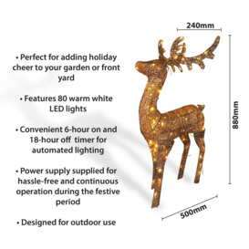 Christmas Festive Outdoor LED Christmas Light Up Reindeer with Timer - thumbnail 2