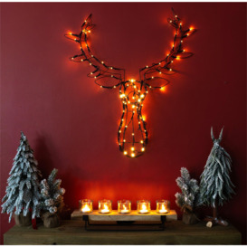 Outdoor LED Christmas Stags Head with Timer and Battery operation - thumbnail 2