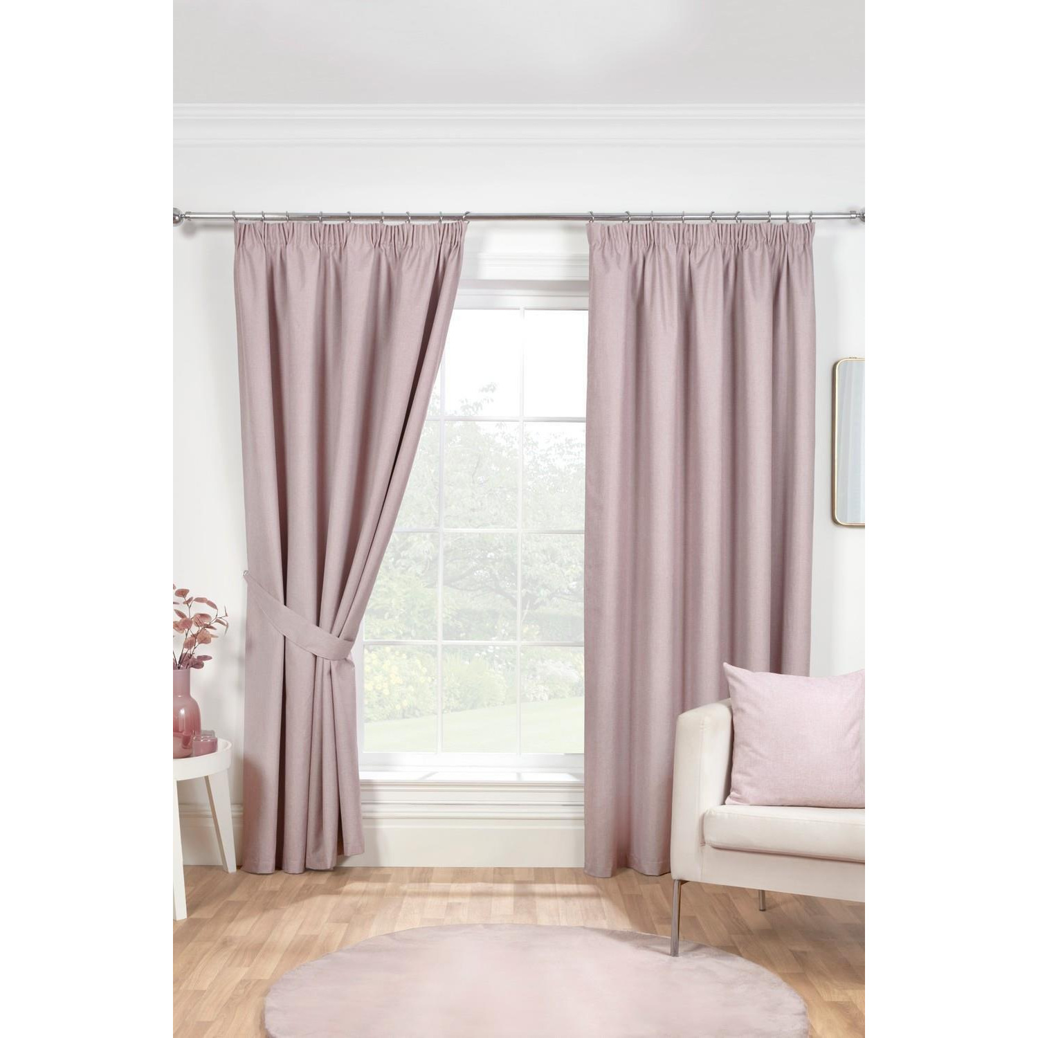 Eclipse Pencil Pleat Blackout Curtains Taped Curtain Pair - image 1