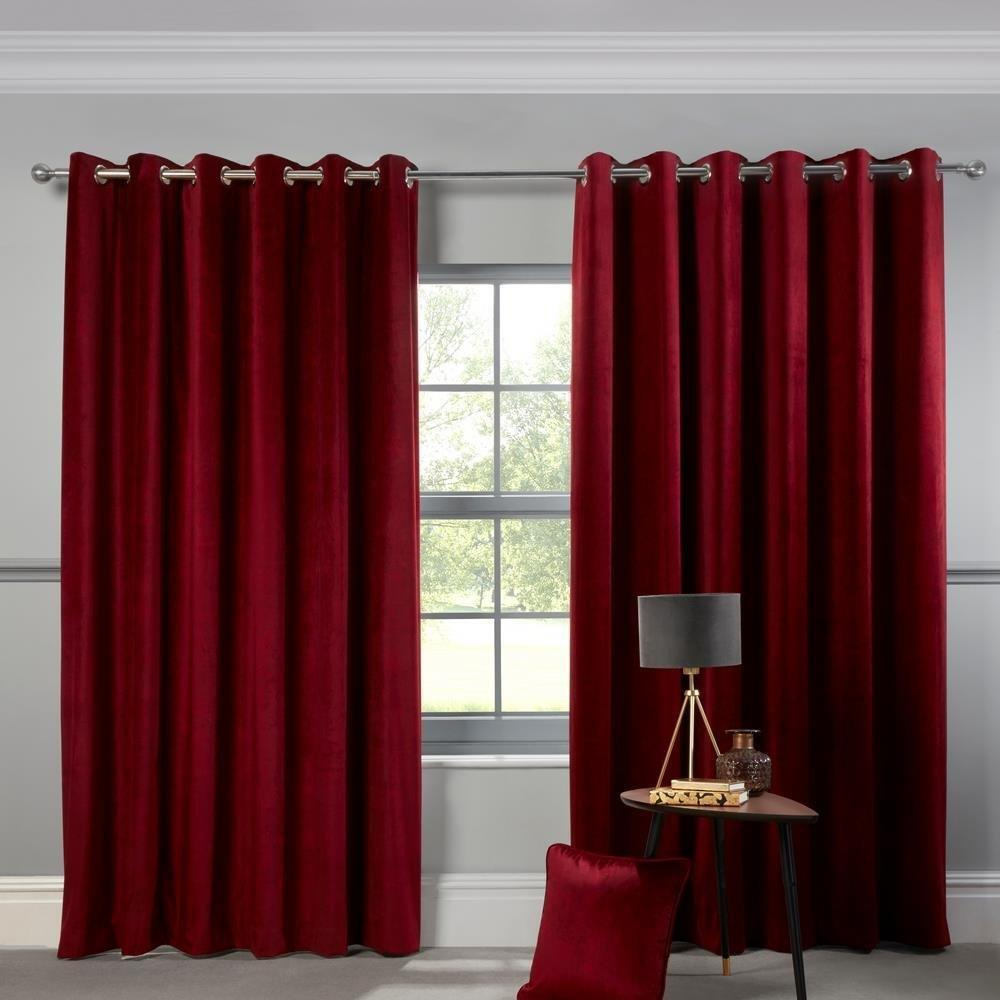 Abington Thermally Lined Velvet Eyelet Curtains - image 1