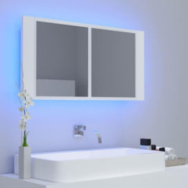 LED Bathroom Mirror Cabinet White 90x12x45 cm - thumbnail 3