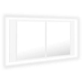 LED Bathroom Mirror Cabinet White 90x12x45 cm - thumbnail 2