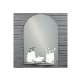 Showerdrape Greenwich 70 x 50cm Arched Bathroom Mirror with Vanity Shelf