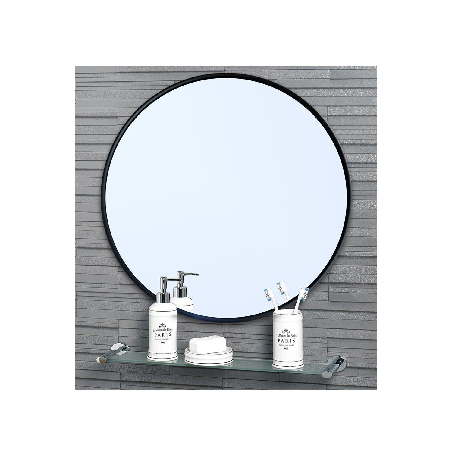 'Portabello' Round Mirror Small 40cm Dia - image 1