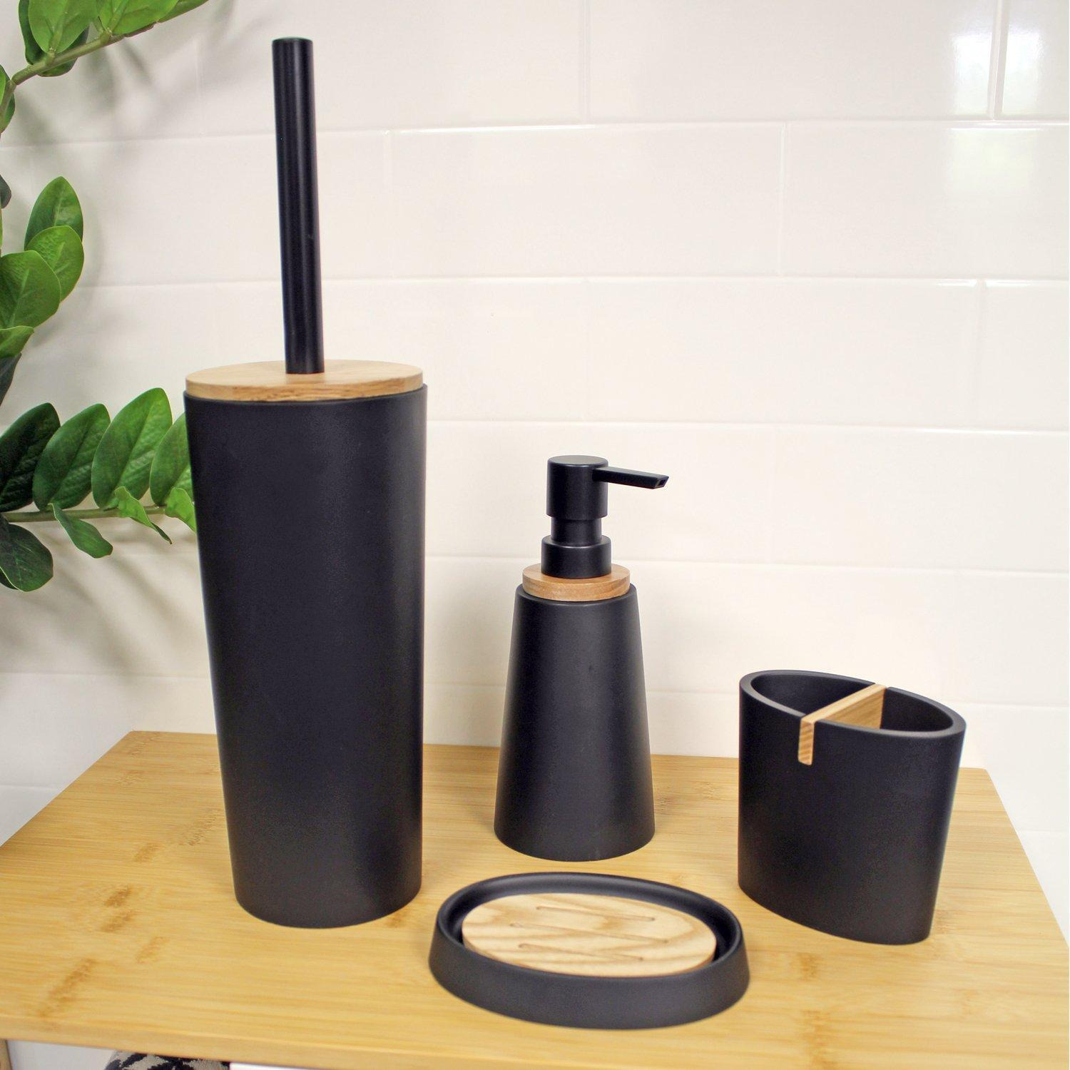 'Sonata' Black Collection 4 Piece Bathroom Set - image 1