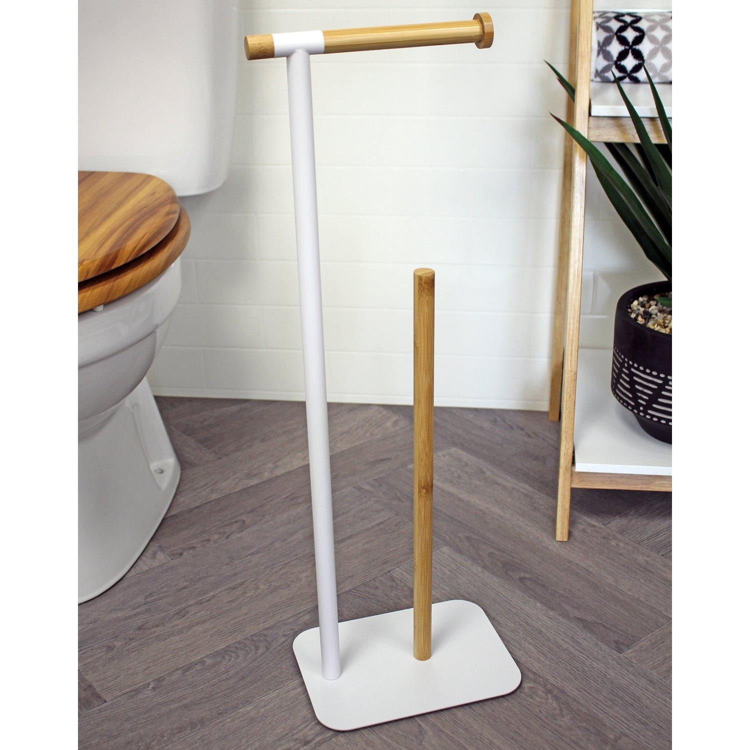 'Sonata' Toilet Roll & Spare Paper Holder Freestanding - image 1