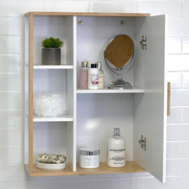 'Cassino' Single Wall Mounted Bathroom Cabinet with Display Shelves - thumbnail 2
