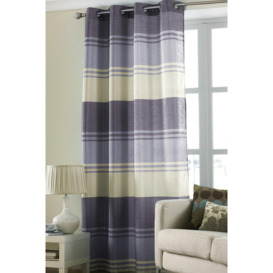 Stripe Ring Top Curtain Panel Purple 145 x 228cm