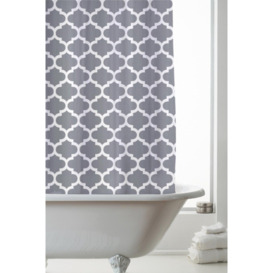 Shower Curtain Moroccan Grey 180 x 180cm