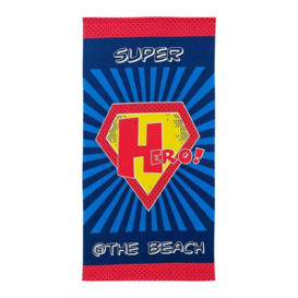Microfibre Kids Printed Beach Towel 70 x140cm Superhero