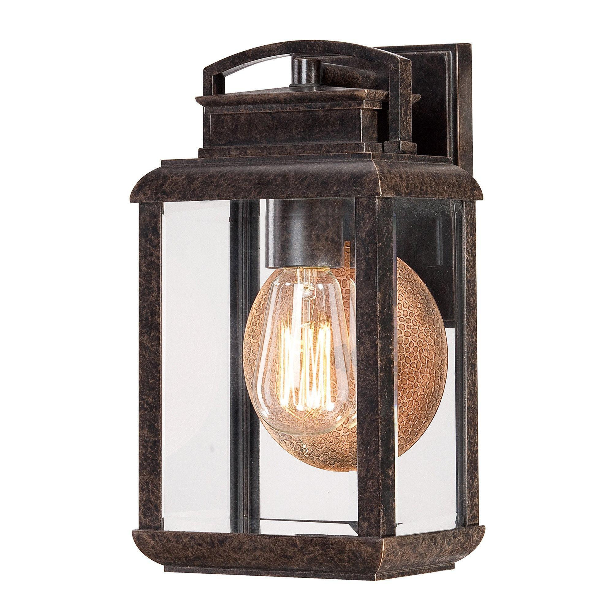 Byron 1 Light Outdoor Small Wall Lantern Light Imperial Bronze IP44 E27 - image 1
