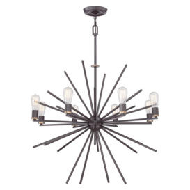 Carnegie 8 Light Ceiling Pendant Western Bronze Finish E27