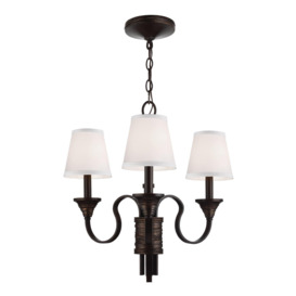 Arbor Chandelier Multi Arm 3 Light Weathered Brass Bronze Finish E14