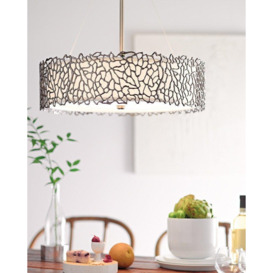 Silver Coral 3 Light Ceiling DuoMount Pendant Classic Pewter E27 - thumbnail 2