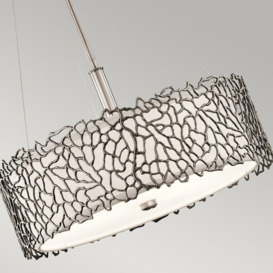 Silver Coral 3 Light Ceiling DuoMount Pendant Classic Pewter E27 - thumbnail 3