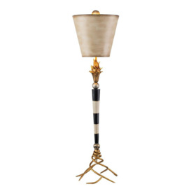 Flambeau 1 Light Table Lamp Black Gold E27