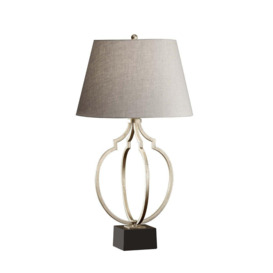 Grandeur 1 Light Table Lamp Black Ebonized Silver Leaf E27