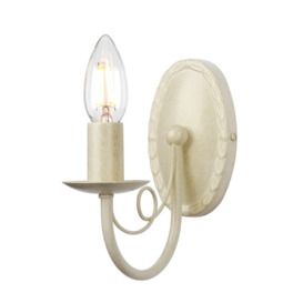 Minster 1 Light Indoor Candle Wall Light Gold Ivory E14