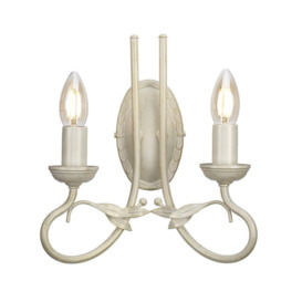 Olivia 2 Light Indoor Candle Wall Light Gold Ivory E14