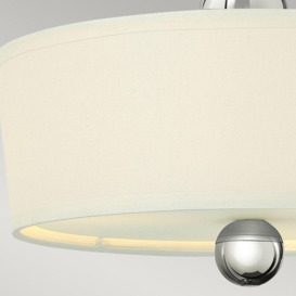 Zelda 3 Light Semi Flush Ceiling Light Polished Nickel E27 - thumbnail 3