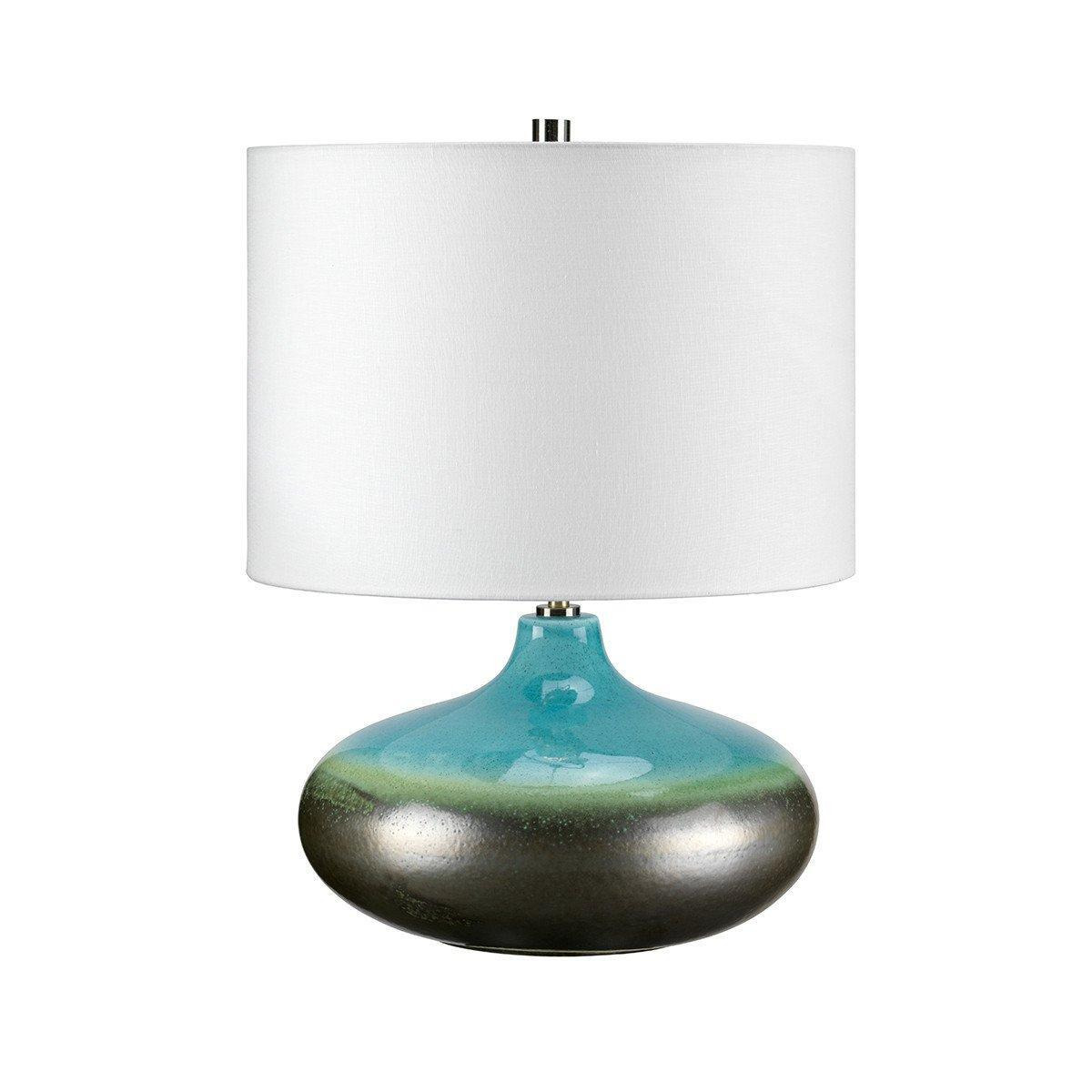 Laguna 1 Light Small Table Lamp Graphite Turquoise E27 - image 1