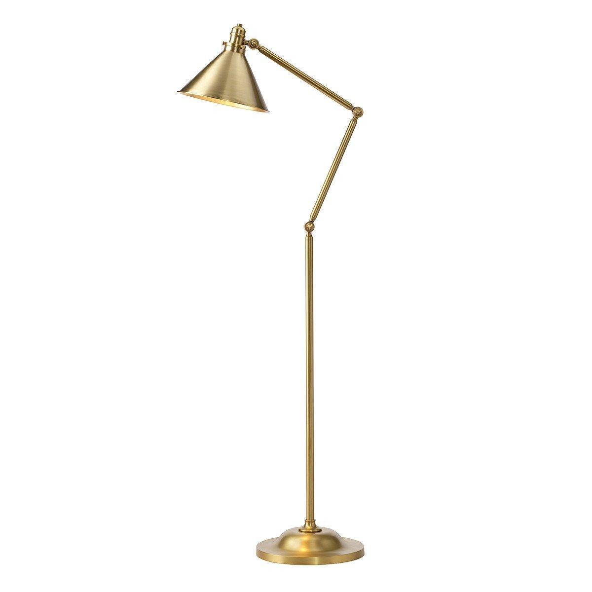 Provence 1 Light Floor Lamp Aged Brass E27 - image 1