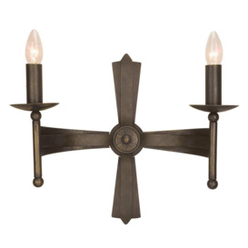 Cromwell 2 Light Indoor Candle Wall Light Old Bronze E14