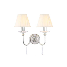 Finsbury Park 2 Light Indoor Candle Wall Light Polished Nickel E14 - thumbnail 2