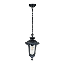 Chicago Outdoor Pendant Ceiling Light Textured Black IP44 - thumbnail 2